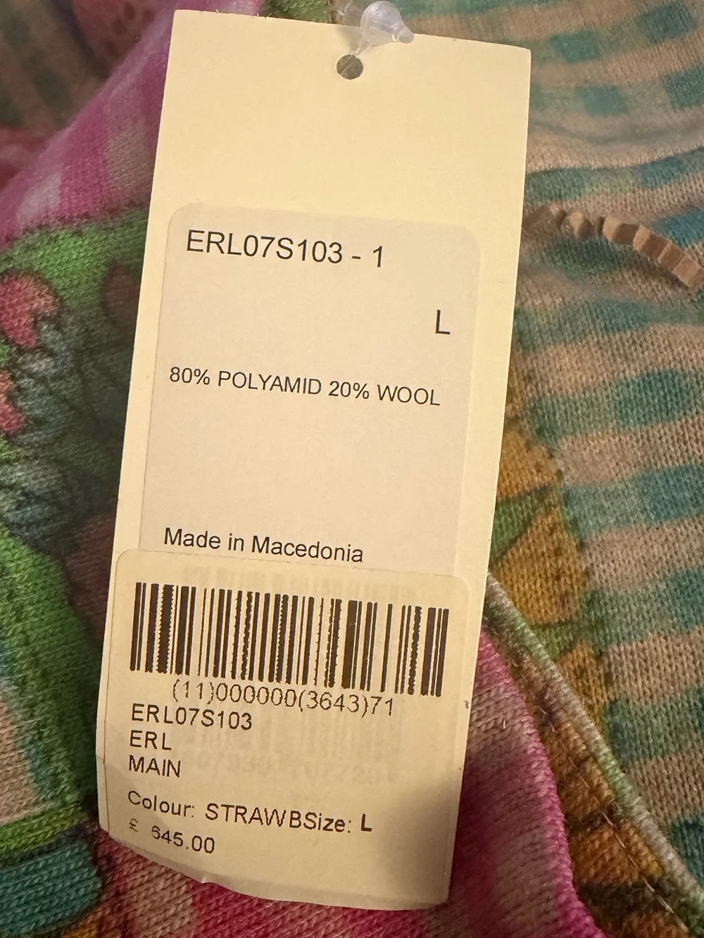 NWT ERL Mix Print Fluted Maxi Skirt Size L Pink Fruit Floral Gingham Designer